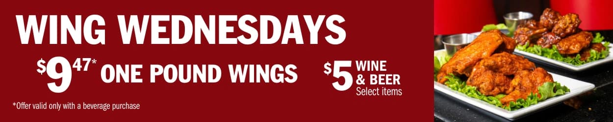 Wednesday Wings Specials at Symposium Cafe