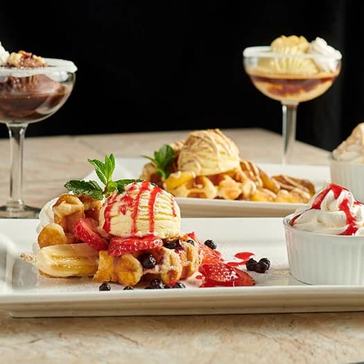 Desert menu at Symposium Cafe