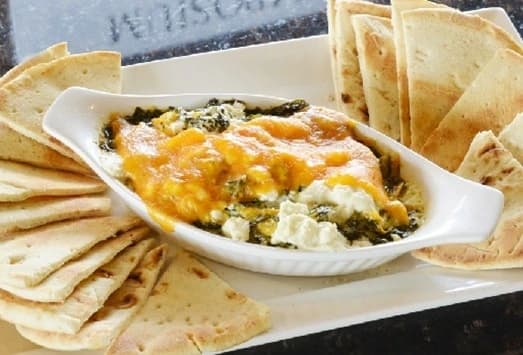 Appetizer Menu Spinach Dip at Symposium Bolton Ontario