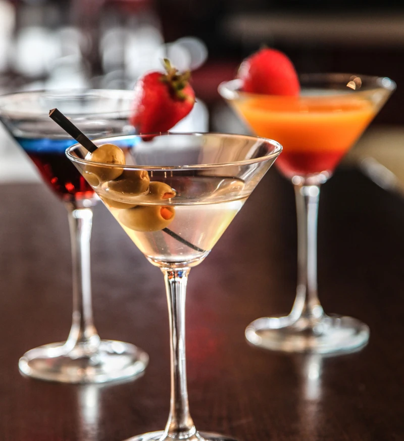 Classic, Mango Passion & Purple Haze Martinis